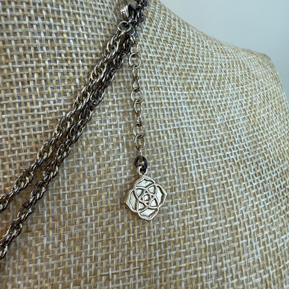 Kendra Scott Rayne Pendant Green and Gold Necklace with Tassel, Long - Picture 4 of 14